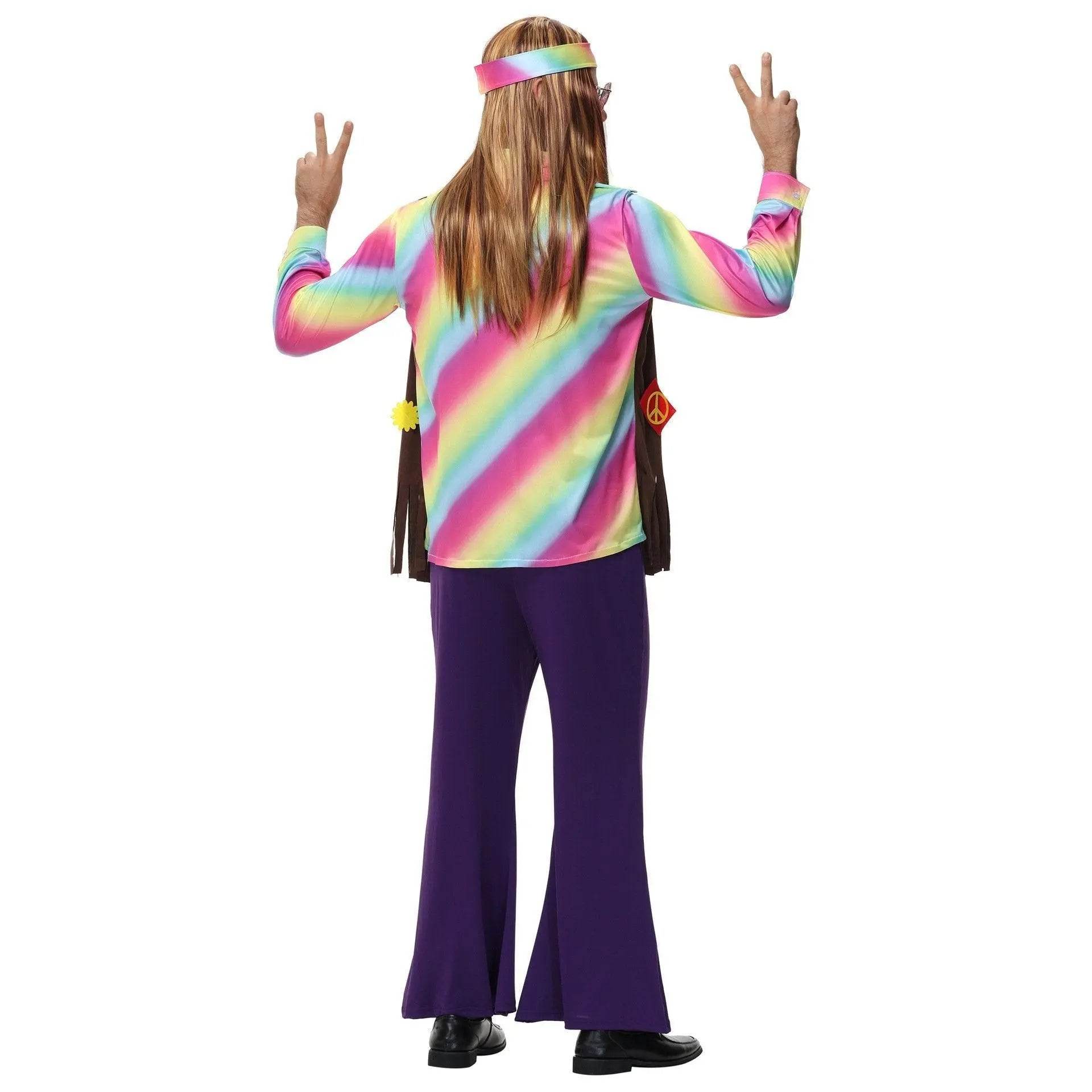 men's 70s disco hippie costume music festival rock dance party - zzcosplay