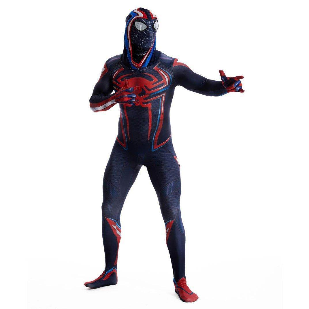 Miles Morales Spider Man 2099 Costume Ultimate Cosplay PS5 Jumpsuit for Kids and Adults - zzcosplay