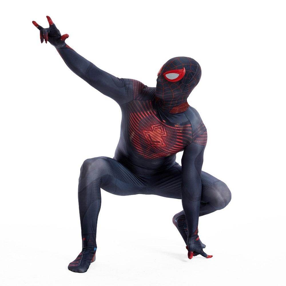 Miles Morales Spider Man PS5 Cosplay Suit Ultimate Costume for Kids and Adults - zzcosplay