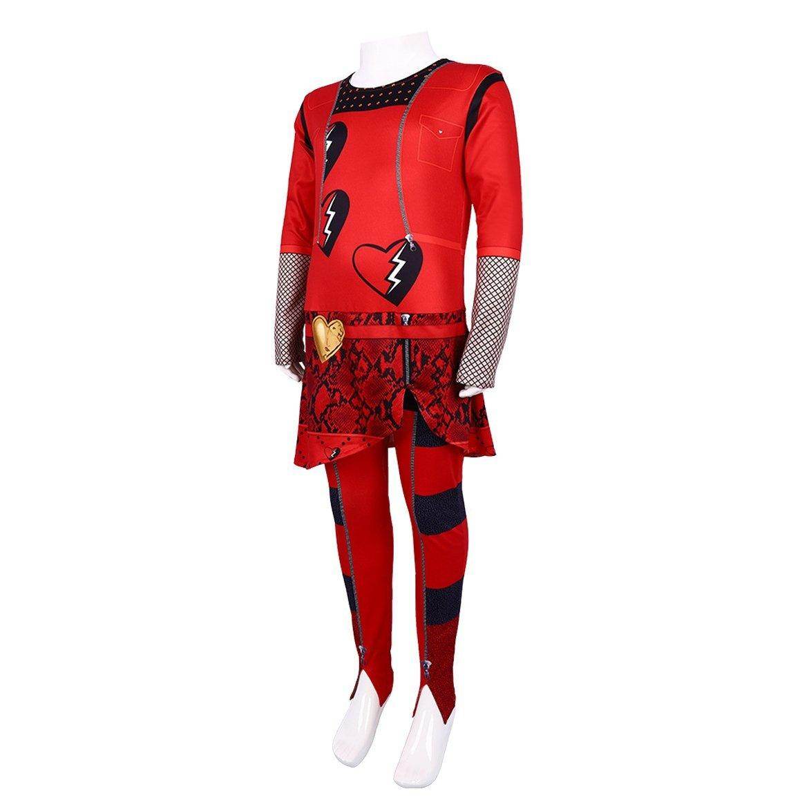 Red from Descendants 4 Queen Of Hearts Costume Jumpsuit For Kids - zzcosplay