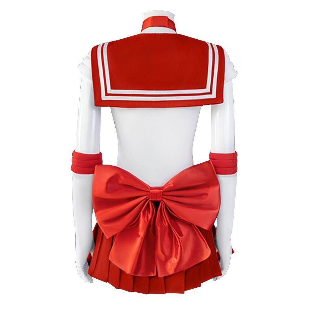 Sailor Moon Hino Rei Sailor Mars Cosplay Costume Red Uniform Dress Outfits Halloween - zzcosplay