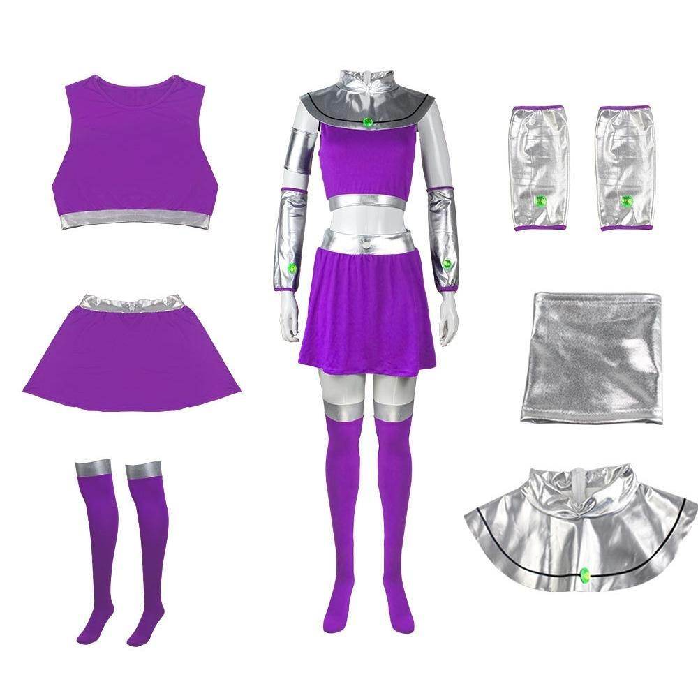 Starfire Costume Teen Titans Cosplay Halloween - zzcosplay