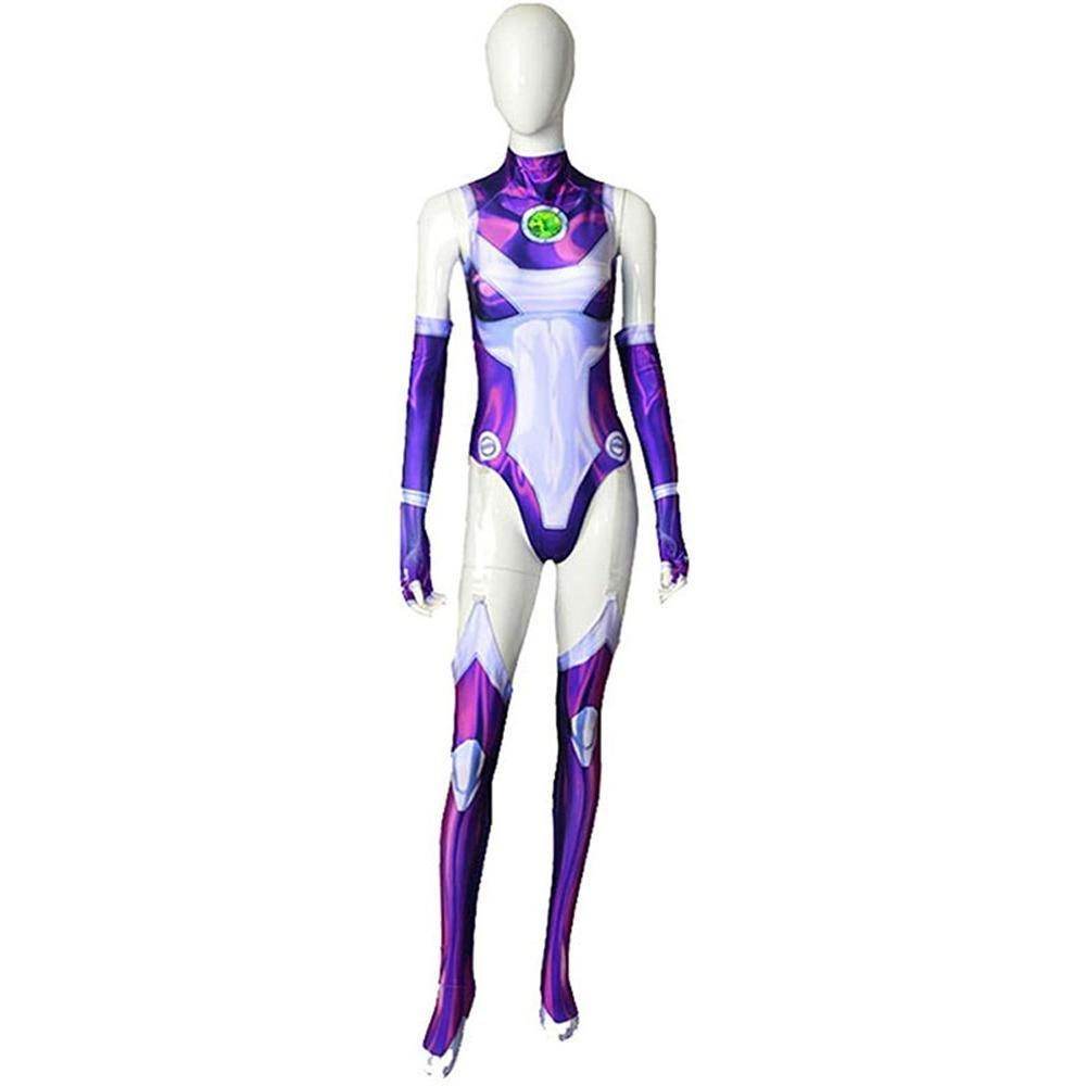 Starfire Jumpsuit Zentai Cosplay Costume Halloween Carnival Suit For Adults - zzcosplay