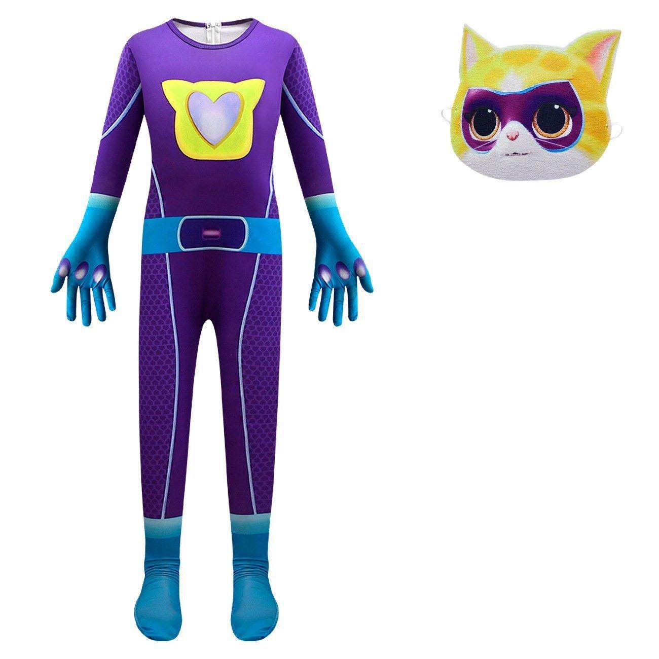 Super Cute Kitties Jumpsuits Cosplay costume With Mask For Kids - zzcosplay