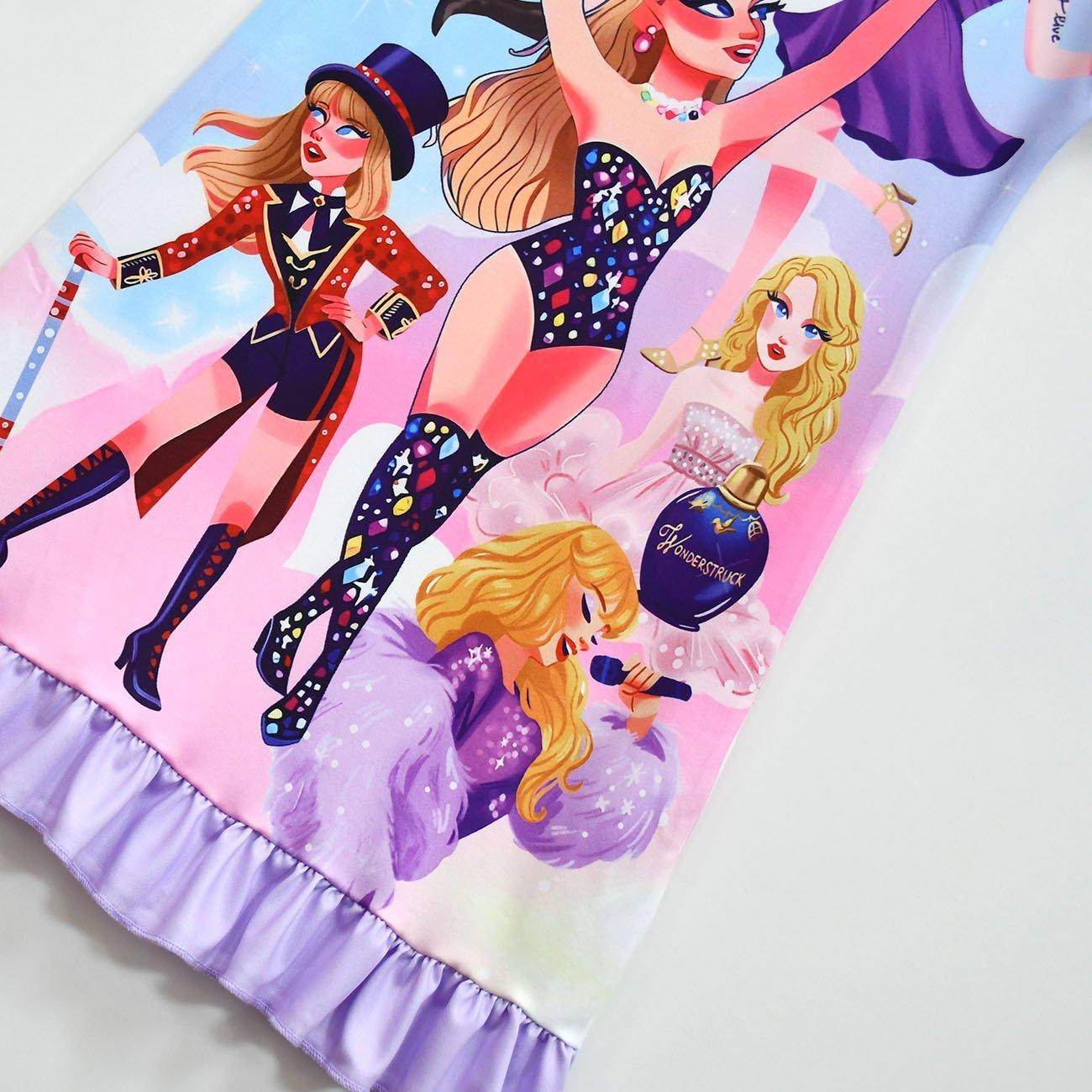 Taylor Swift Flying Sleeve Dress Cosplay Costumes Printing Kids - zzcosplay