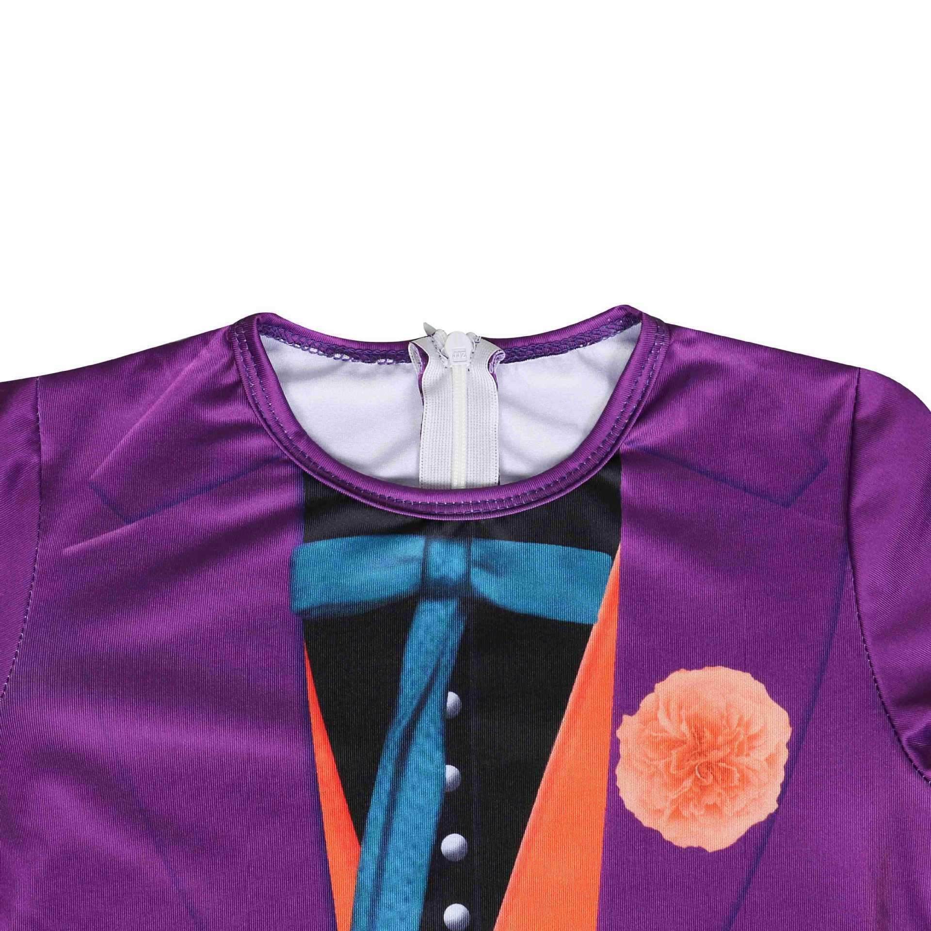 The Dark Knight Joker Cosplay Costume Halloween Jumpsuit Kids Bodysuit - zzcosplay