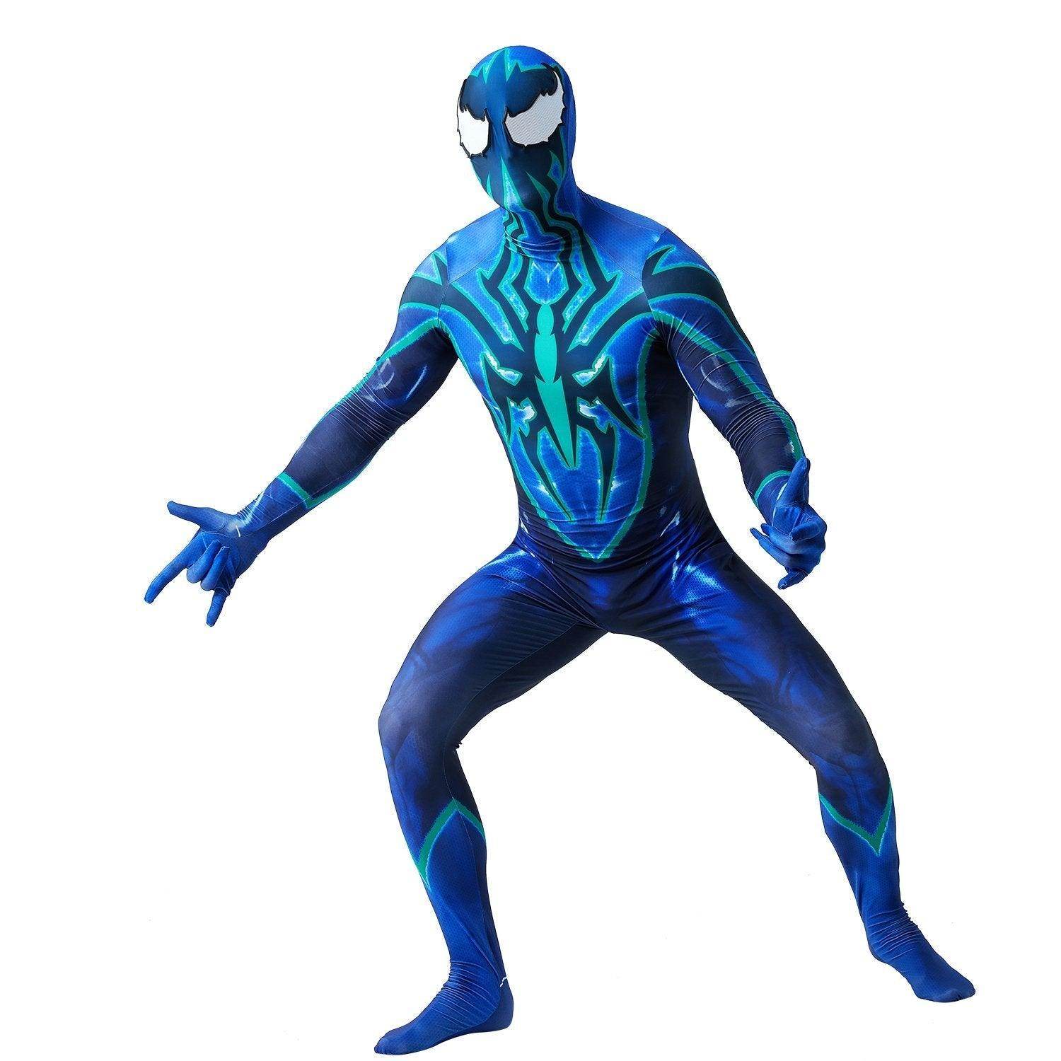 Vibrant Blue Spider-Man Peter Parker Cosplay Jumpsuit Costume New Fashion Superhero Suit - zzcosplay