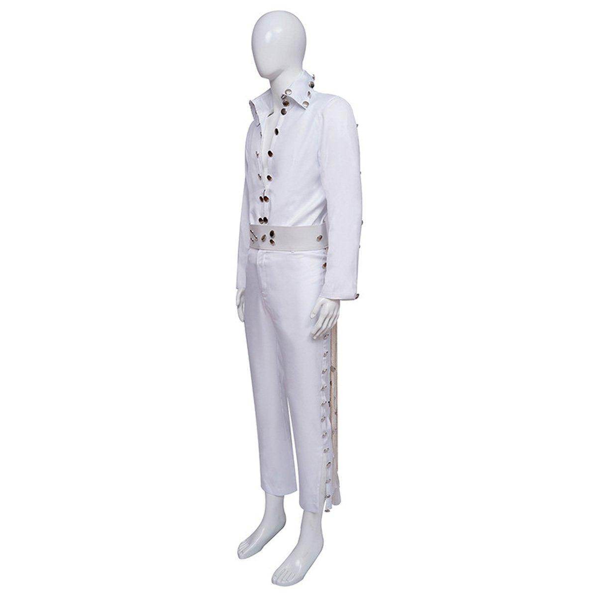 White Elvis Presley Cosplay Costume Halloween Carnival Suit For Adults - zzcosplay