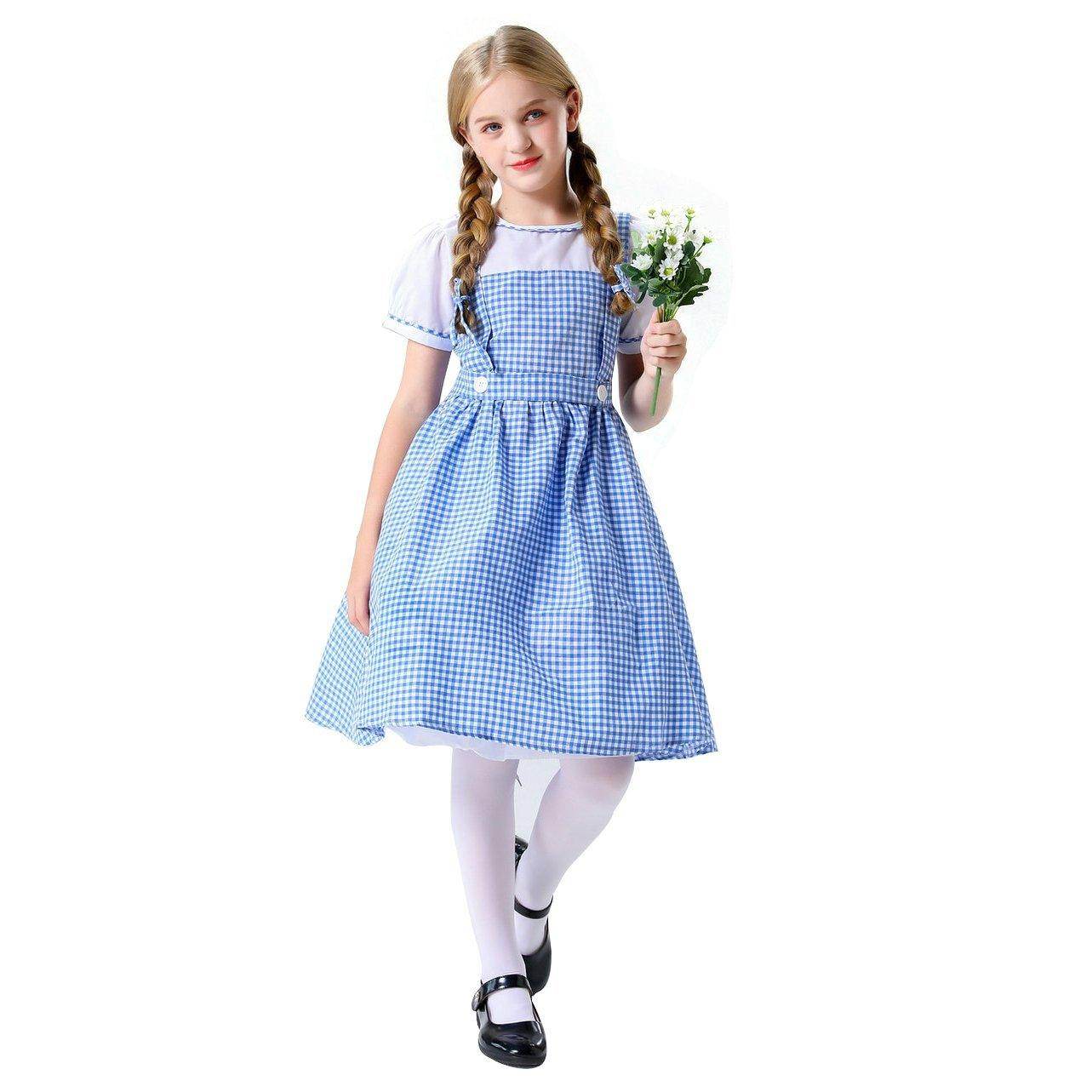 Wizard of Oz Dorothy Costume Dress Maid Alice for Girls Women - zzcosplay