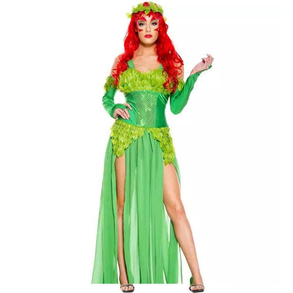 Women's Deuxe Poison lvy Costume long dress Halloween - zzcosplay